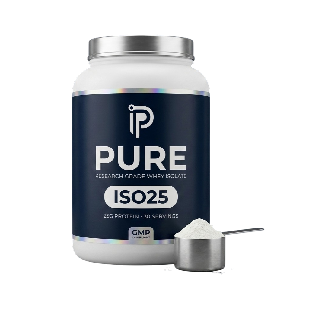 PURE ISO25 pharmaceutical grade whey isolate tub